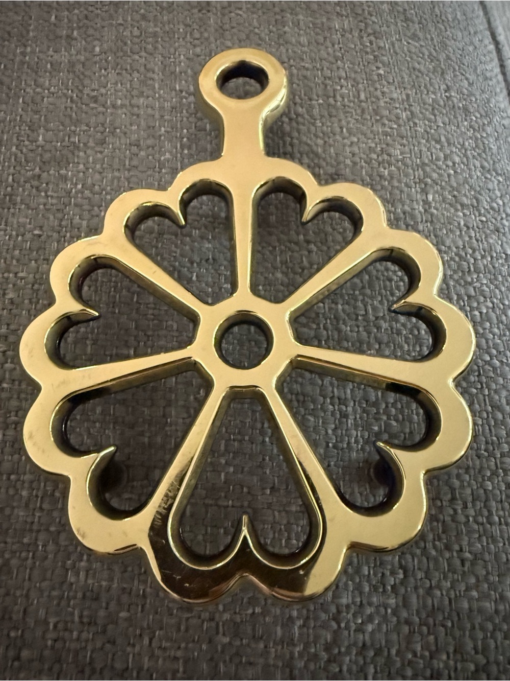 Baldwin heart design brass trivet